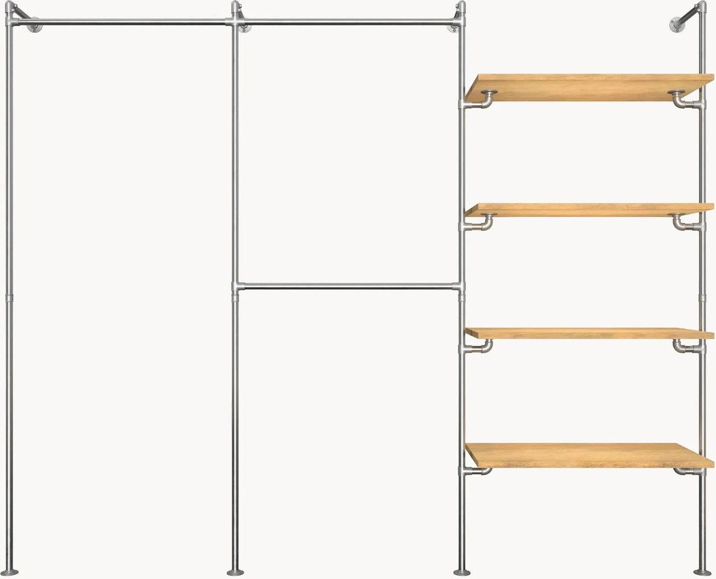 Open kledingrek RackBuddy van eikenhout