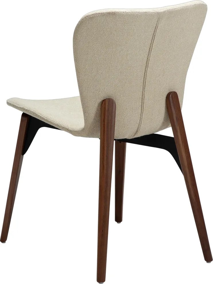 Dan-Form Paragon Design Stoel Almond Shimmer Boucle Met Walnoot