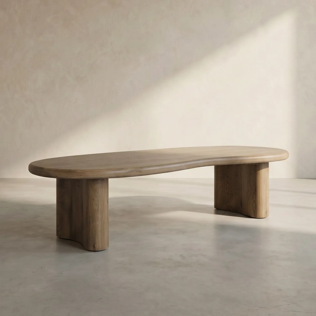Organische Salontafel Bruin Eiken - 140 X 60cm.