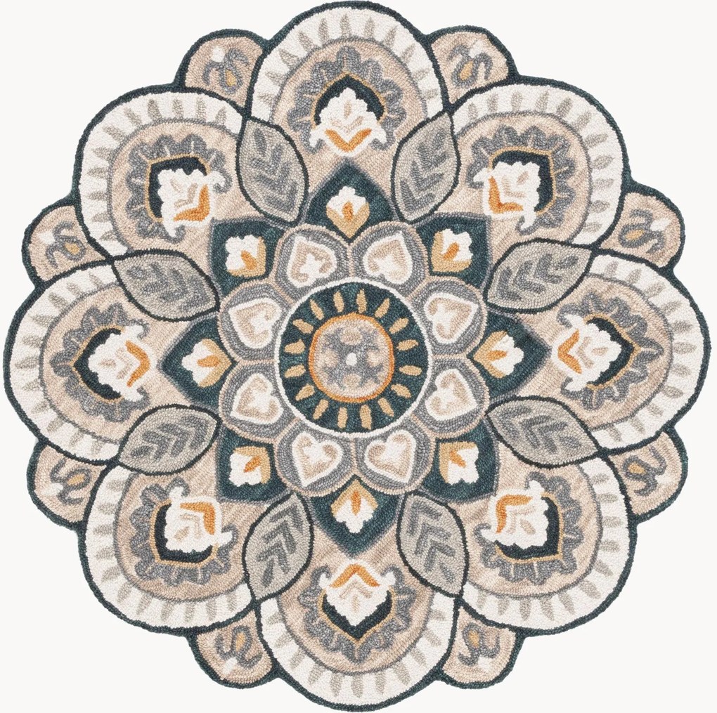 Indoor handgetuft rond vloerkleed Quiana Traditioneel