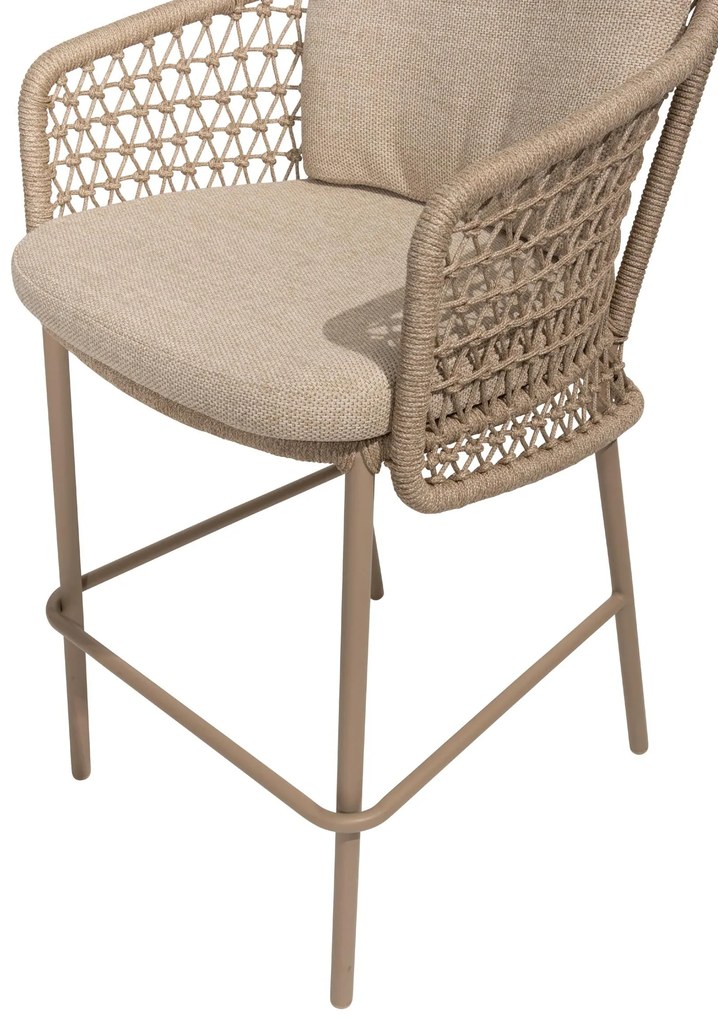 4 Seasons Outdoor Tramonti bar stoel latte SALE Tuinstoel beige weerbestendig