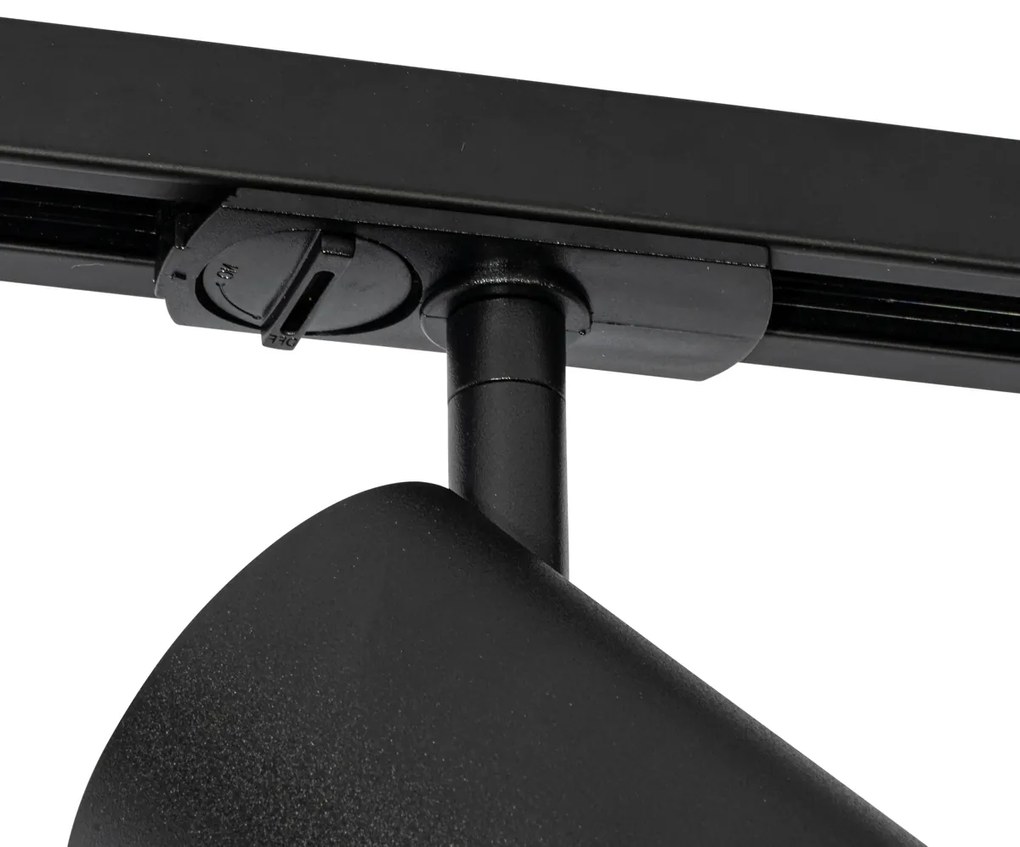 Moderne Spot / Opbouwspot / Plafondspot zwart voor railsysteem 1-fase 70mm - Iconic Jeana Luxe Modern GU10 rond Binnenverlichting Lamp