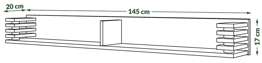 GOKEE PW-145 Beton Millennium/Zwart Mat - MODERNE WANDPLANK MET LAMELLEN