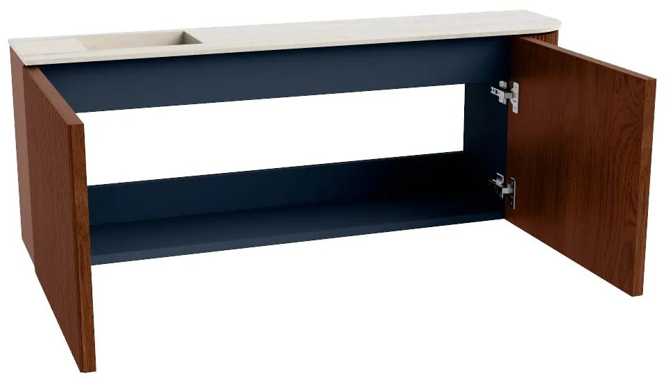 Mondiaz Joya DLux 110cm toiletmeubel ronding rechts ruby met wastafel faye links zonder kraangat meli