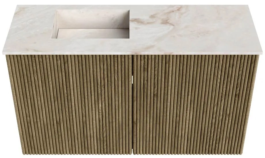 Mondiaz Joya DLux 70cm toiletmeubel dusk met wastafel faye links zonder kraangat frappe