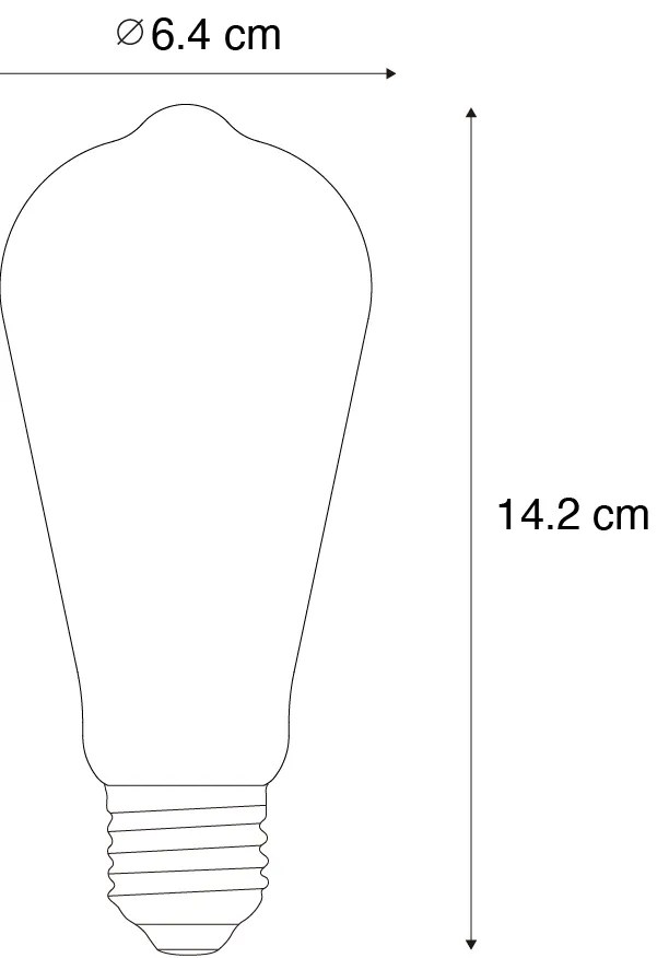 Set van 5 Smart E27 dimbare LED lampen ST64 amber 4.9W 320 lm 2500K