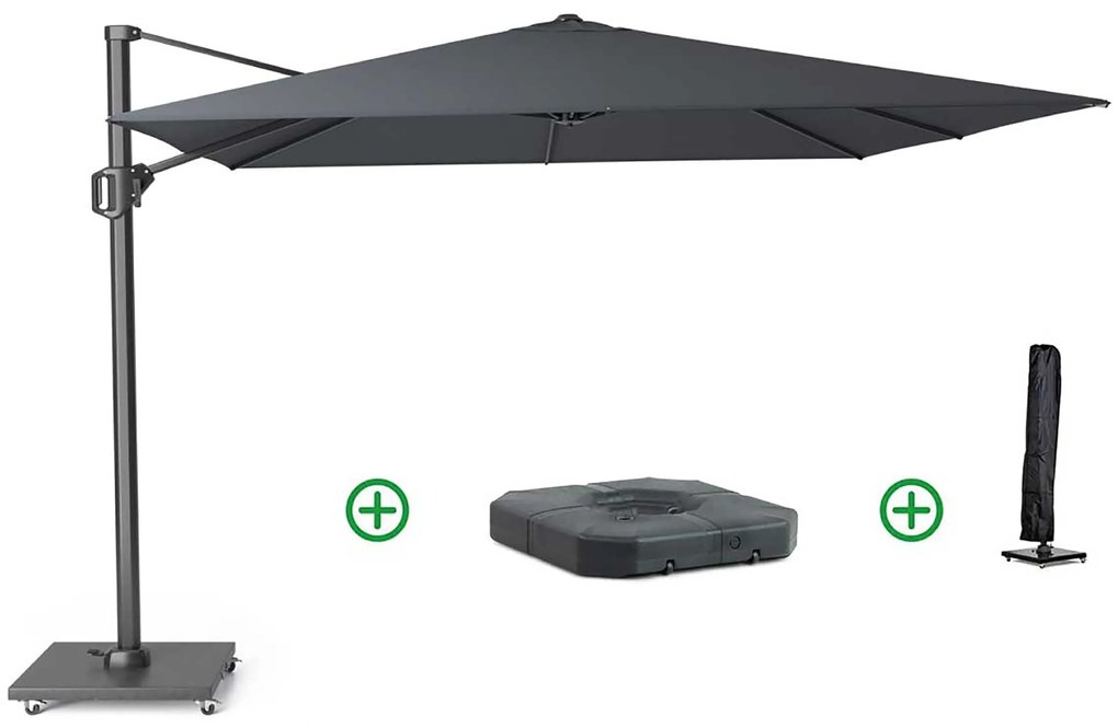 Platinum Challenger zweefparasol 3x3m T1 premium (incl. voet + hoes) anthracite
