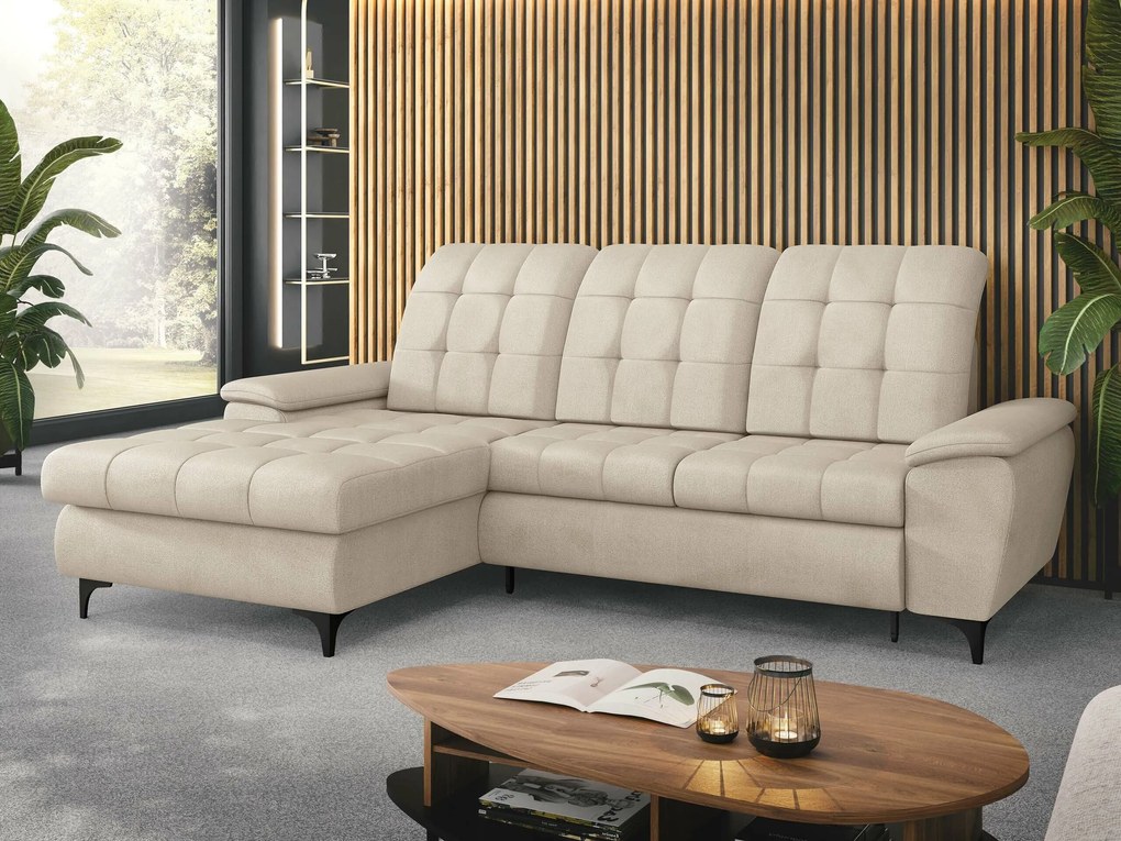 Hoekbank Sanford 103, Aanwezig, Aanwezig, 260x182x103cm, 116 kg, Poten: Metaal, Kunststof, Hout: Beuk, Grenen