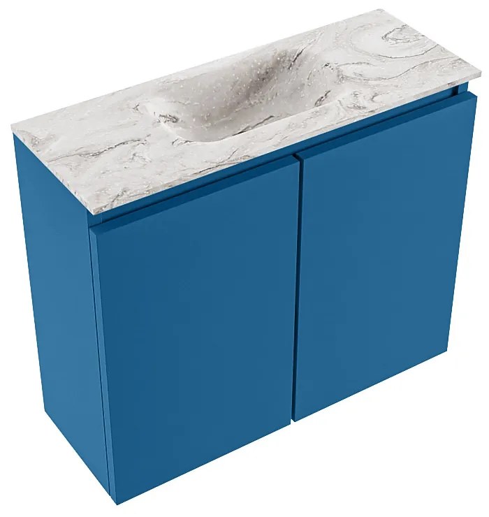 Mondiaz Ture DLux toiletmeubel 60cm jeans met wastafel glace midden met kraangat