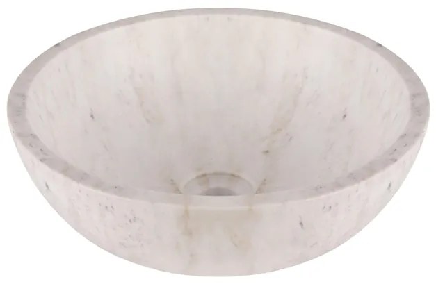 Differnz Marmor waskom - 40x40x15cm - rond - marmer - glans wit 38.010.57