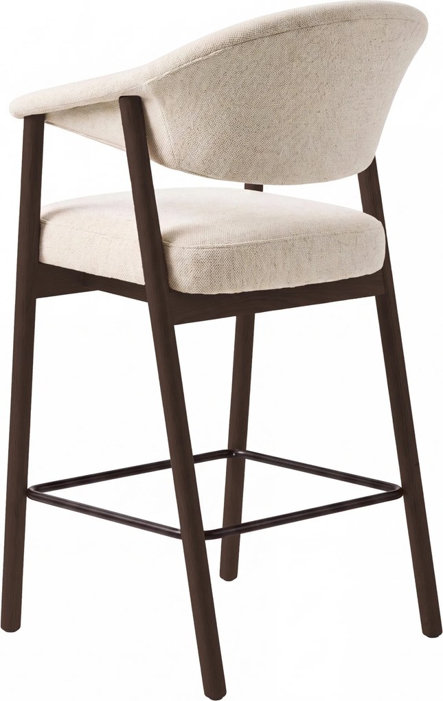 GARDA crème beige (stof Harmony 110) / eiken dark espresso - GESTOFFEERDE BARKRUK VOOR KEUKEN/BAR