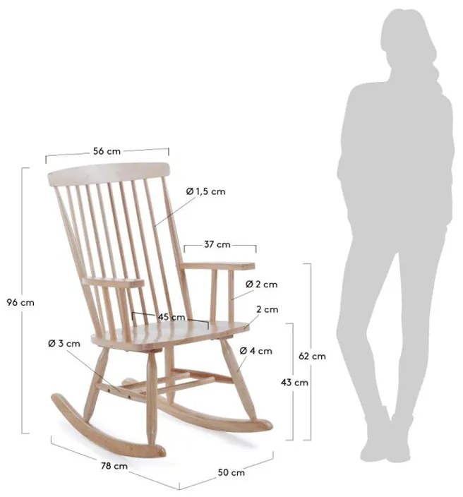 Kave Home Tenzo Houten Schommelstoel