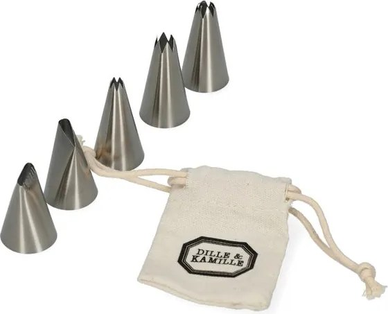 Spuitmondjes assortiment, rvs, set van 5