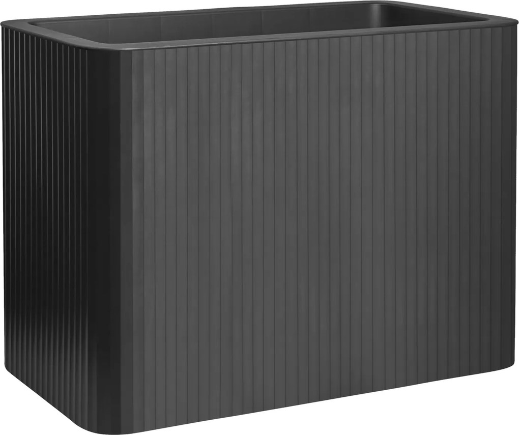 Florus Jive Terras Hoog Stripe 80cm Plantenbak - L39 x W78 x H60.2 cm - Antraciet