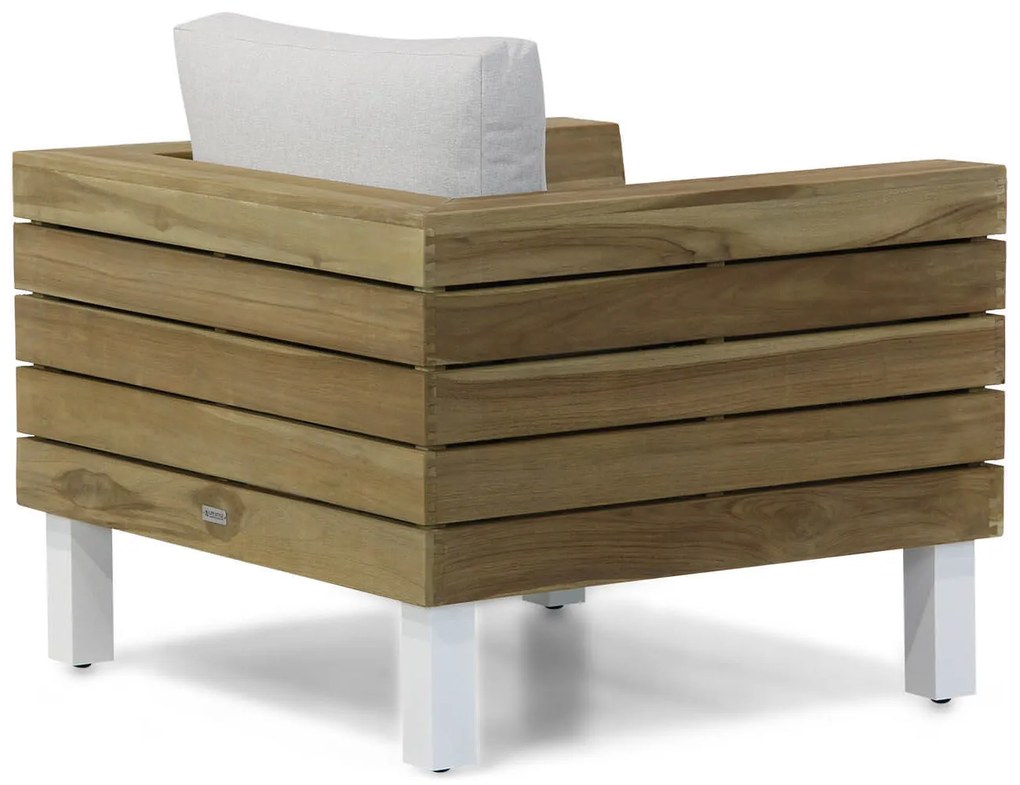 Hoek loungeset 7 personen Teak Old teak greywash  Lifestyle Garden Furniture Seashore/Brighton