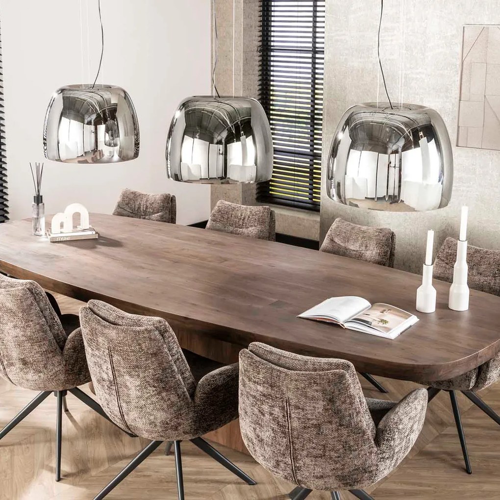 Grote Hanglamp Grijs Rookglas 48 Cm