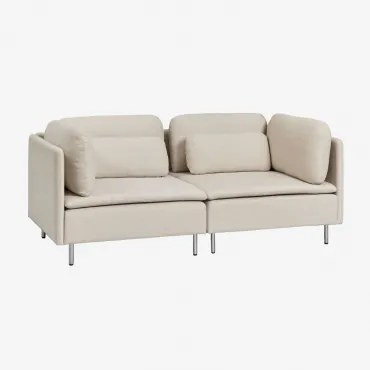 2-delige Modulaire Bank In Oriol-stof Stof Crème Beige - Sklum