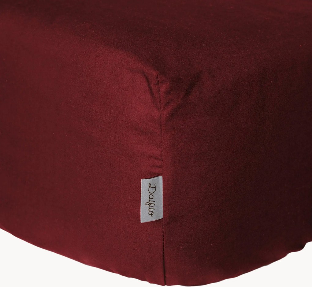 Boxspring hoeslaken Bordeaux van perkalkatoen