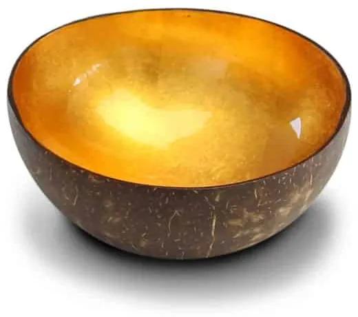 Schaaltje kokosnoot - schaaltje Gold Metallic Leaf - schaaltje goud