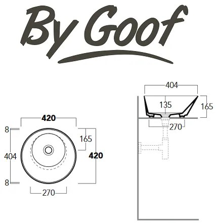 By Goof Mees ronde design waskom 42cm matzwart