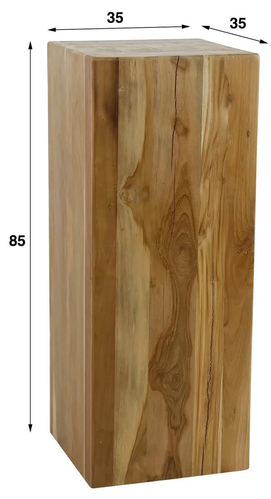 Plantenzuil Teak Hout 85 Cm - 35 X 35cm.