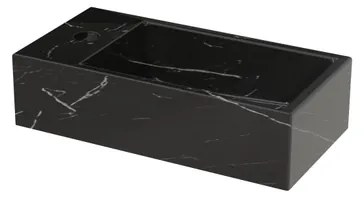 Riho Livit Tiny Fontein - 1 kraangat links - 41x20.5x10.5cm - zwart marmer W031008M01