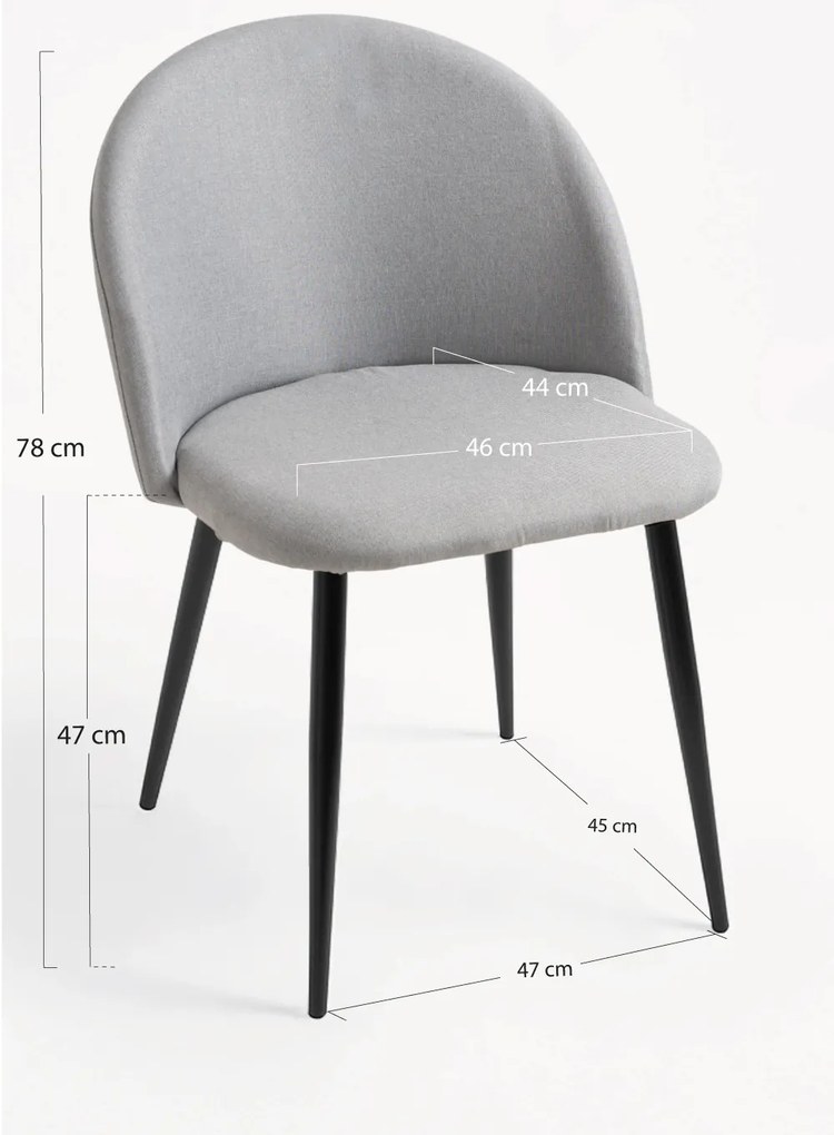 Stoel Black Vint Stof