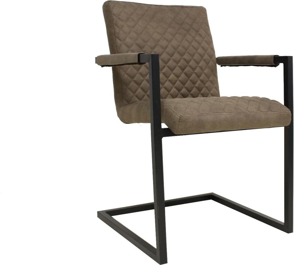 Viverne | Eetkamerstoel Obispo breedte 55 cm x diepte 41 cm x hoogte 84 cm taupe eetkamerstoelen kunstleer (imitatieleer), metaal meubels stoelen & fauteuils