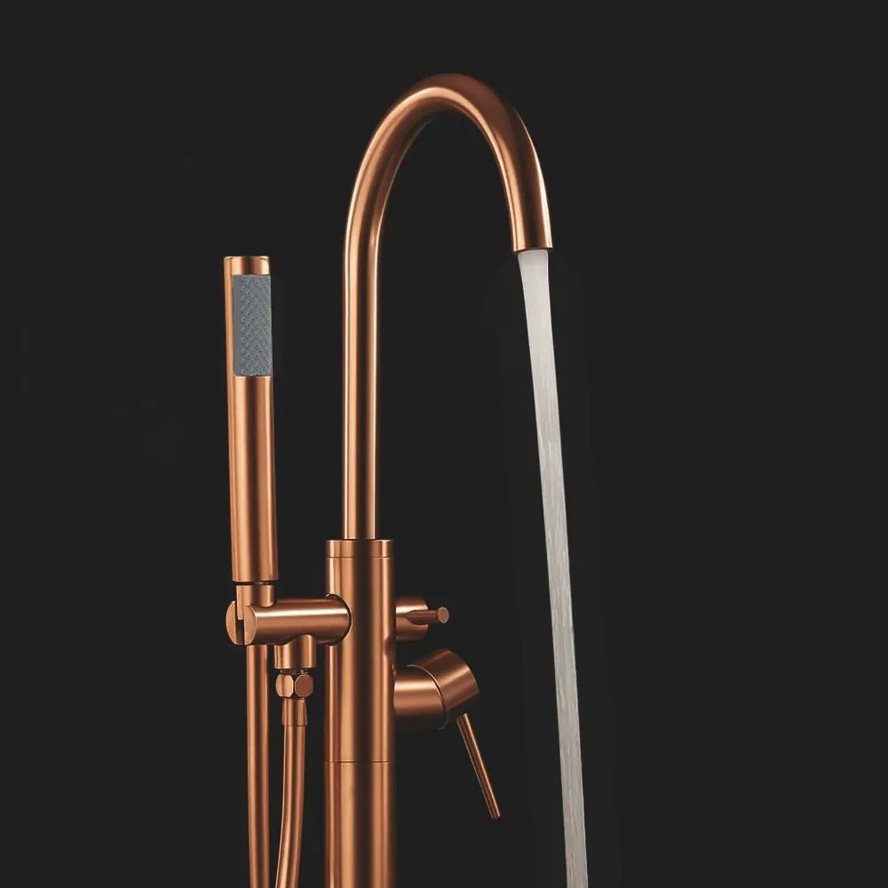 Vloeren badmengkraan Rea Lungo brush copper