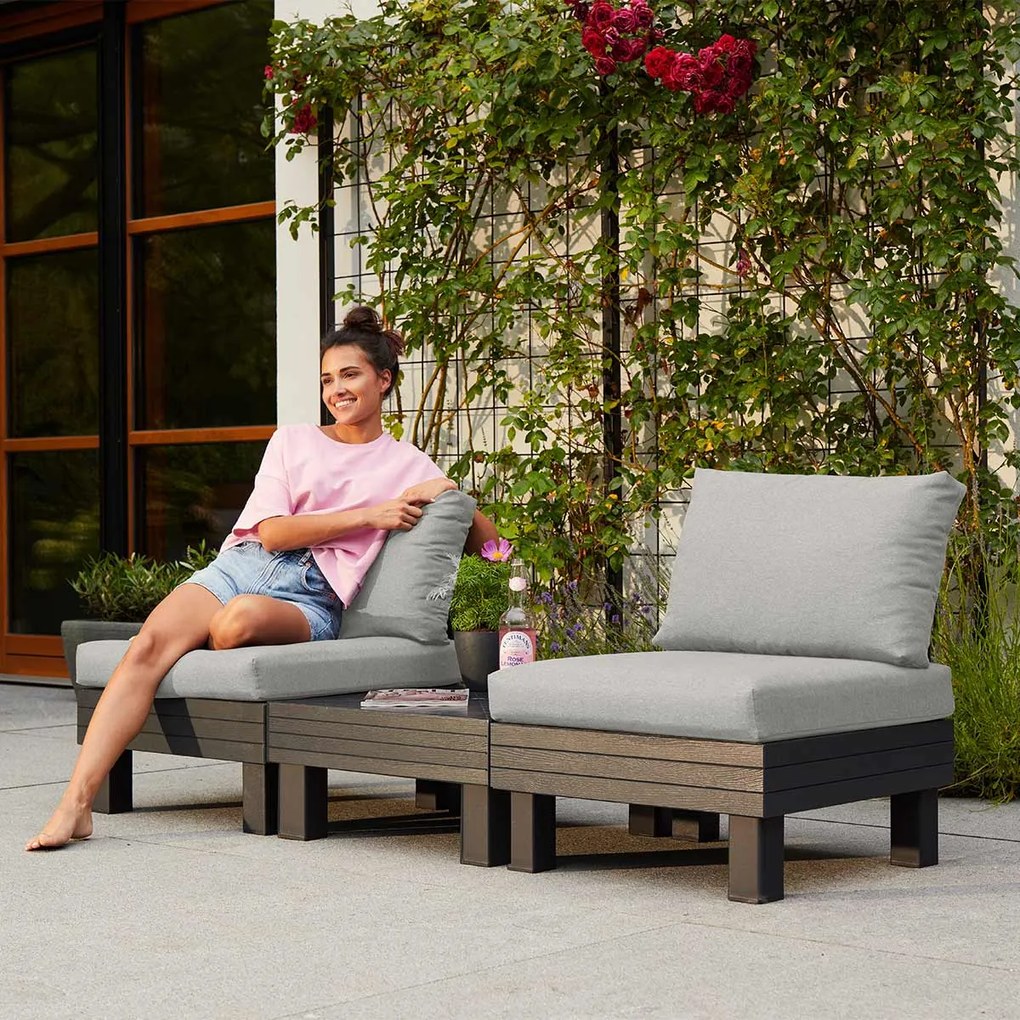 Keter Balkon loungeset 3-delig donker grijs