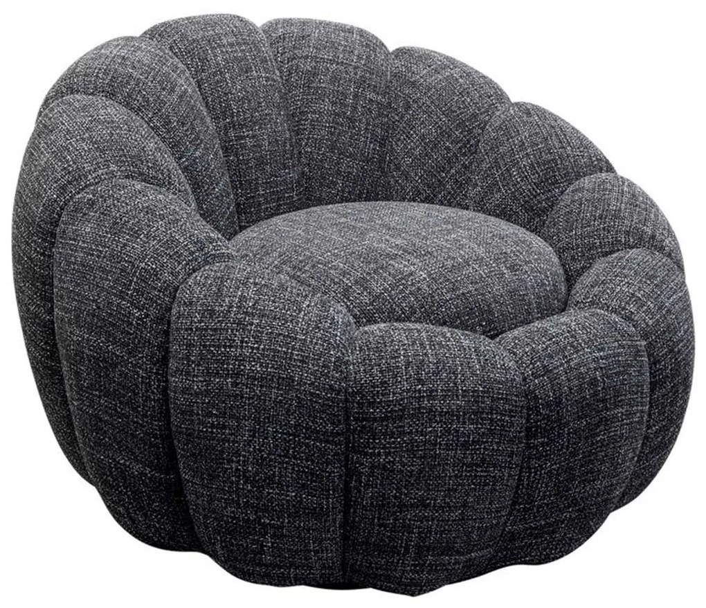 Kare Design Peppo Bloom Ronde Fauteuil Draaibaar Zwart