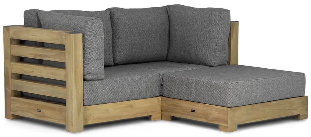 Chaise Loungeset Teak Old teak greywash 2 personen Santika Furniture Santika