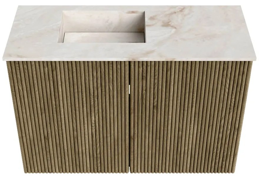 Mondiaz Joya DLux 60cm toiletmeubel dusk met wastafel faye links zonder kraangat frappe