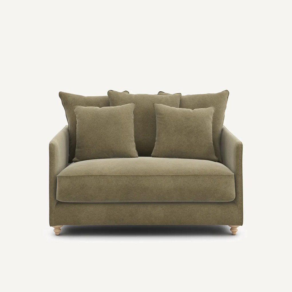 2-zits slaapbank van linnen fluweel, LAZARE