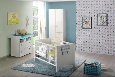 Babykamer voordeelset 3-delig »Hiddensee« ledikantje + commode + 2-deurskast
