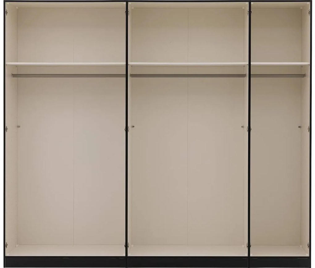 Goossens Kledingkast Easy Storage Ddk, Kledingkast 253 cm breed, 220 cm hoog, 5x glas draaideur