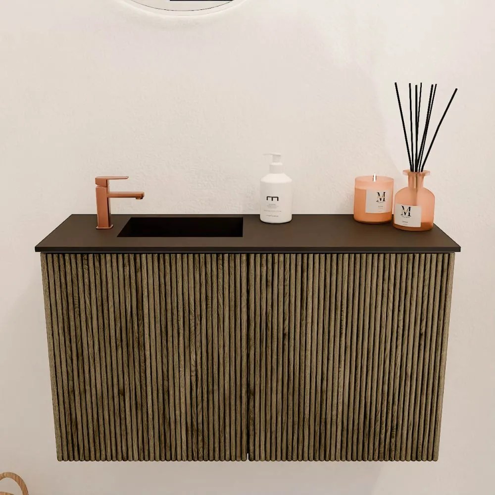 Mondiaz Joya 70cm toiletmeubel dusk met wastafel faye links 1 kraangat urban
