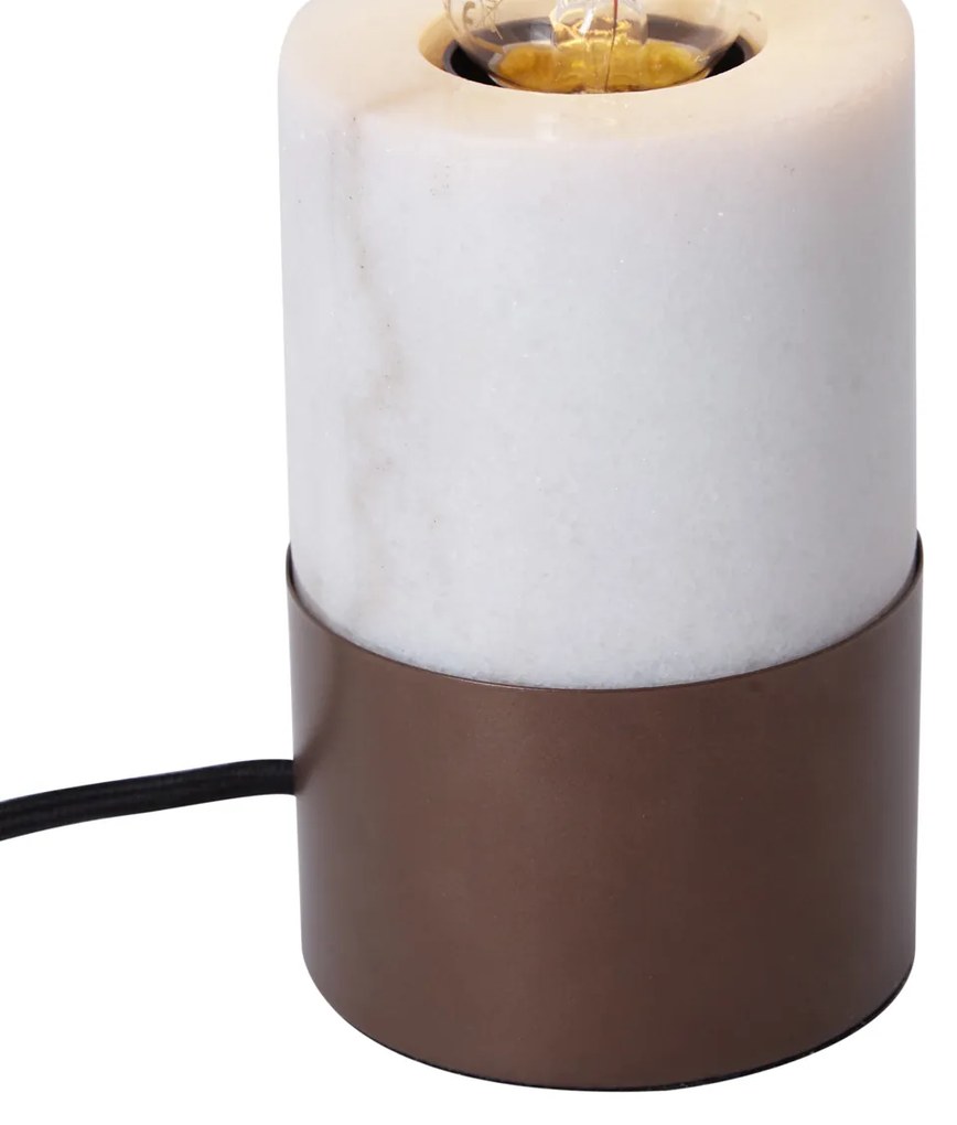 Moderne tafellamp brons met wit marmer - Marissa Modern E27 rond Binnenverlichting Lamp