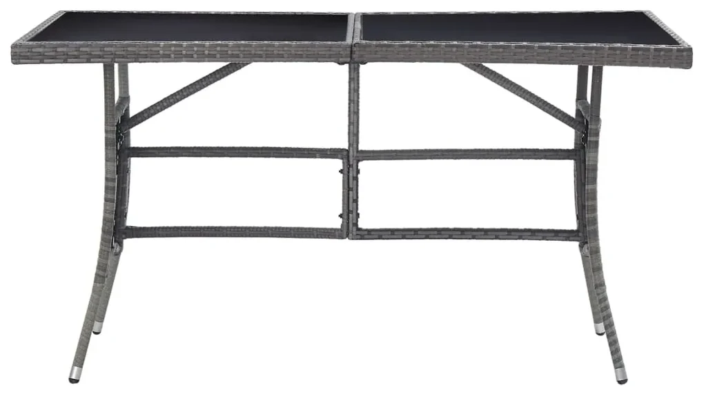 vidaXL Tuintafel 140x80x74 cm poly rattan grijs