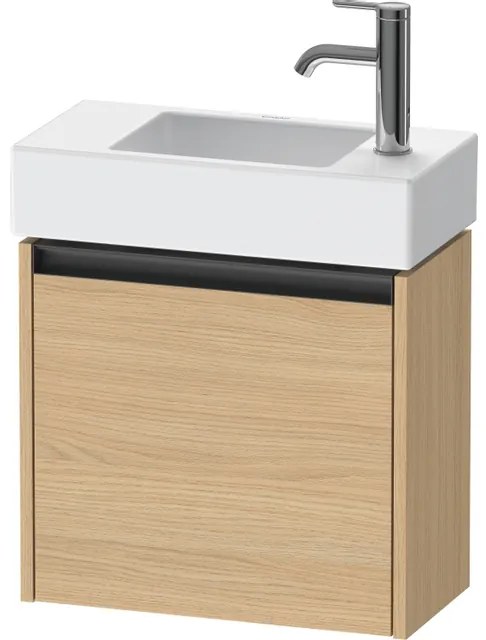 Duravit Ketho 2 wastafelonderbouwkast met 1 deur 48.4x23.8x44cm links, met greep antraciet natuur eiken mat K25072L30300000