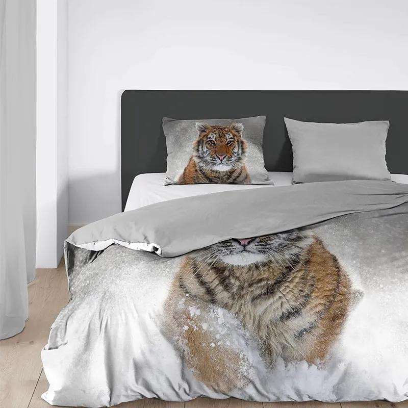 Good Morning Snow Tiger - Verwarmend Flanel Lits-jumeaux (240 x 200/220 cm + 2 kussenslopen) Dekbedovertrek
