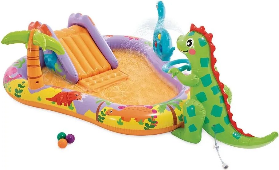 Intex Dino Park Opblaasbaar Speelzwembad - Speelzwembad - Dino thema - Met glijbaan