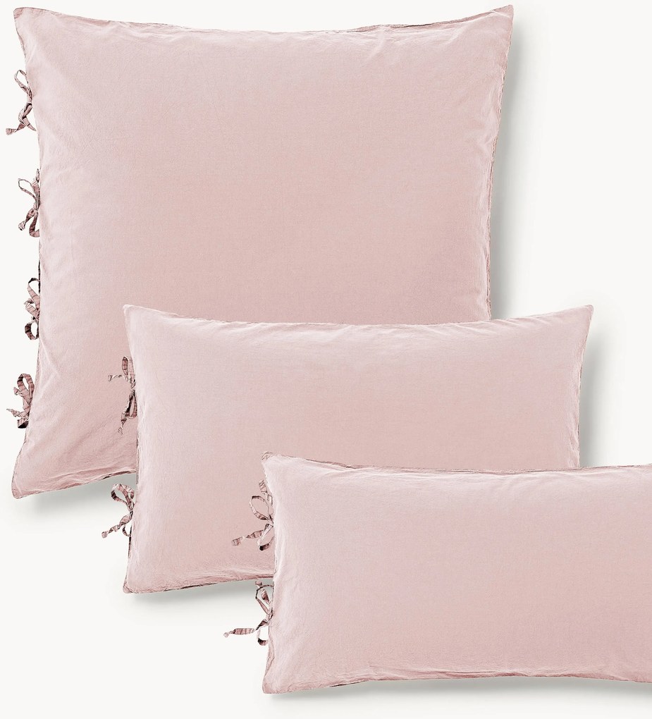 Gewassen katoenen perkal kussensloop Leonie