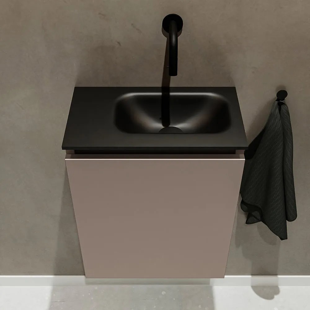 Mondiaz Ture 40cm toiletmeubel smoke met wastafel urban rechts geen kraangat