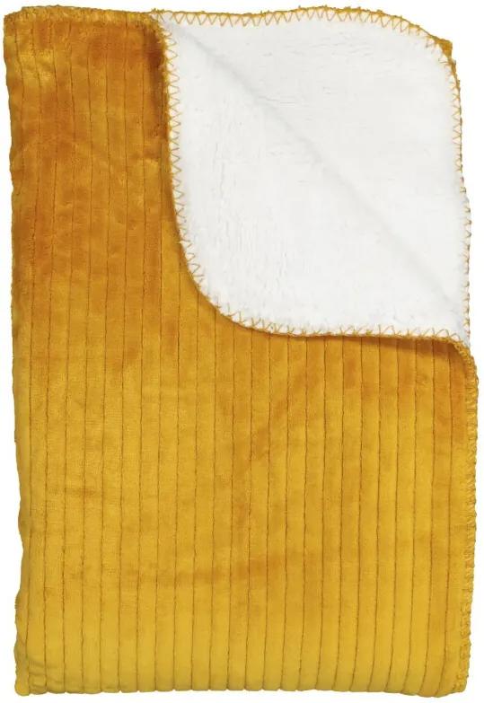 Scherpa Plaid - 130 X 150 - Okergeel Rib (geel)