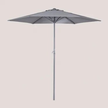 Parasol Ø235 Cm In Stof En Aluminium Jaden Grijs – Antraciet - Sklum