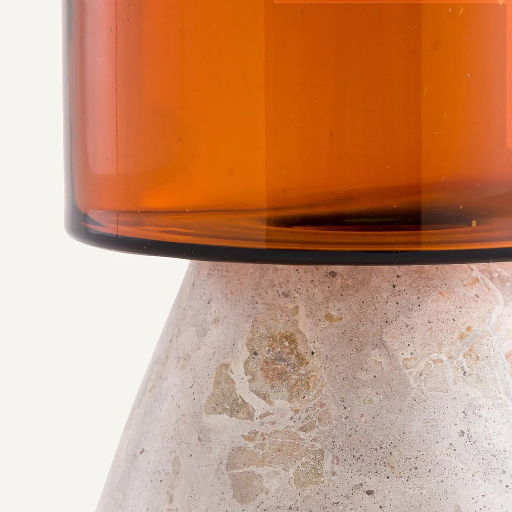 Vaas in amberkleurig glas en marmer, Trapani