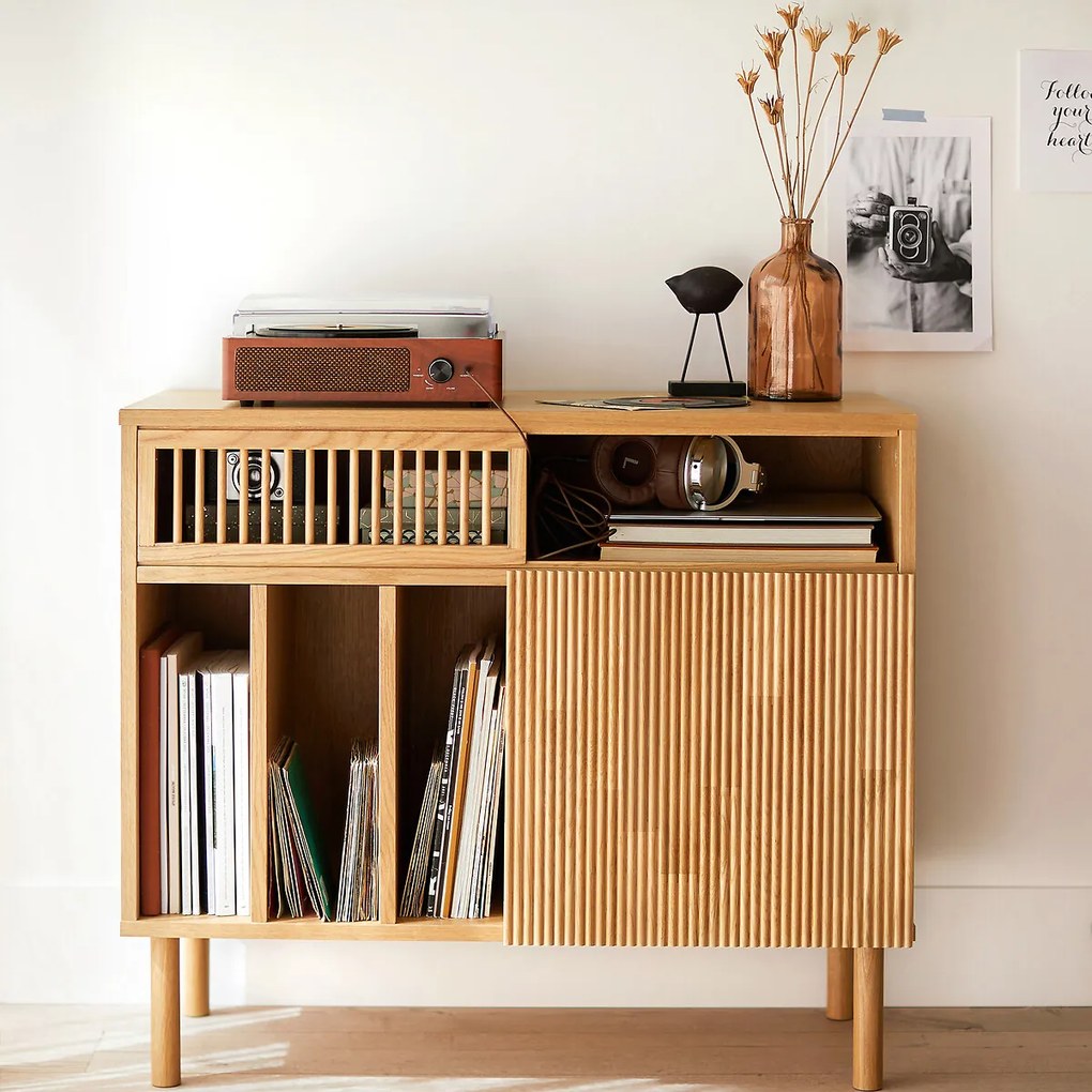 Platenkast van massief eikenhout en fineer, Bilbao