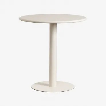 Ronde Metalen Tuintafel (ø70 Cm) Mizzi Tapioca Beige - Sklum