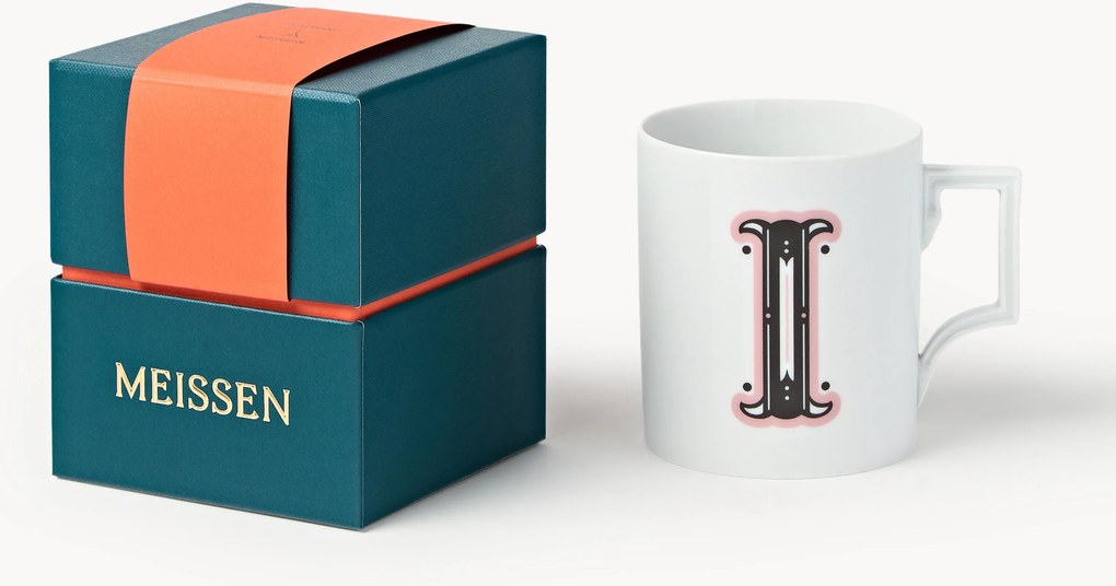 Handgemaakte beker Initials met decoratief motief